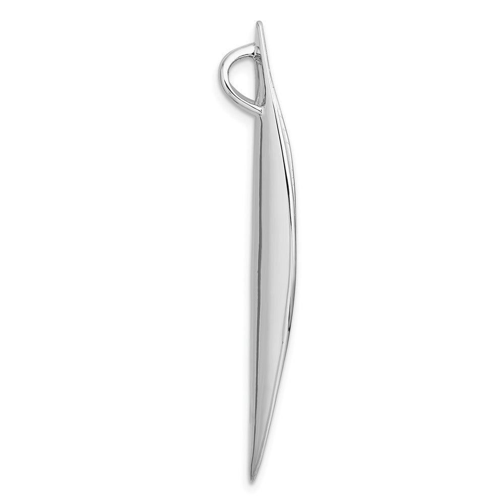 SS Rhodium-plated Polished and Brushed Fancy Chain Slide Pendant