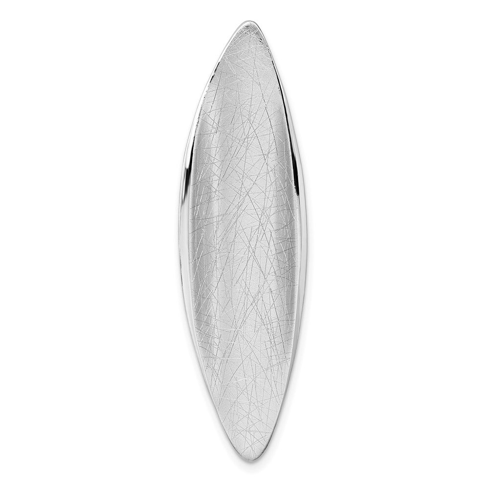SS Rhodium-plated Polished and Brushed Fancy Chain Slide Pendant