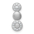 Sterling Silver RH-plated Polished / Satin CZ Fancy Chain Slide Pendant