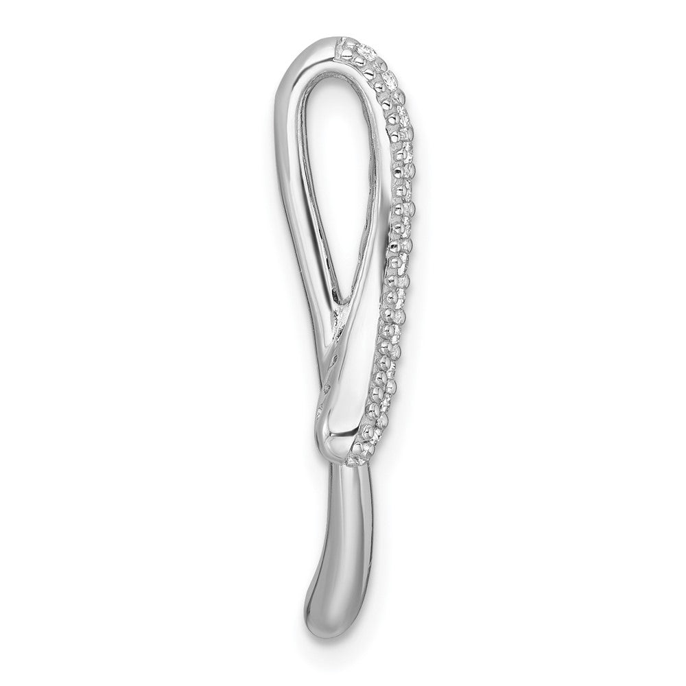 Sterling Silver Rhodium-plated Polished Fancy CZ Slide Pendant