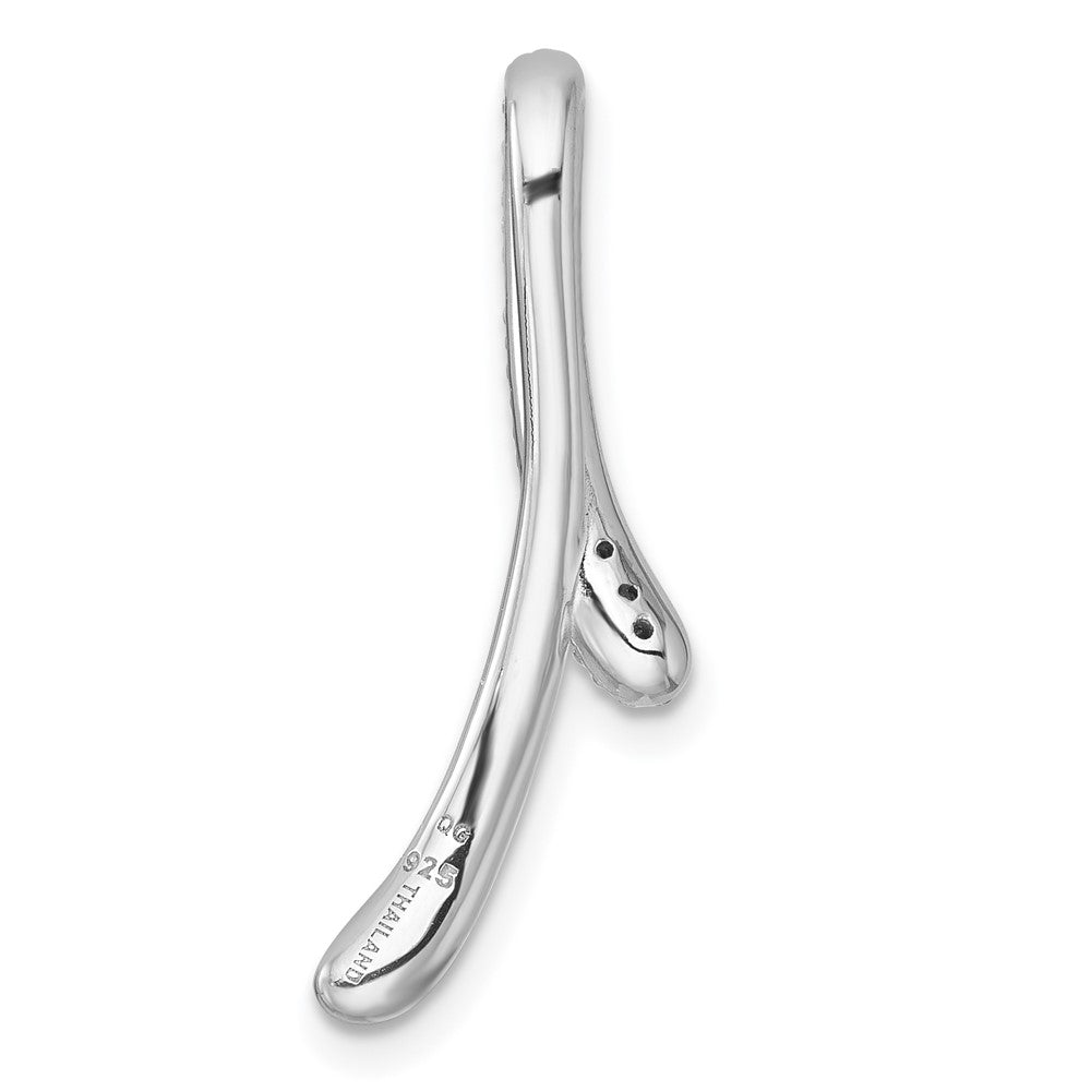 Sterling Silver Rhodium-plated Polished Fancy CZ Slide Pendant