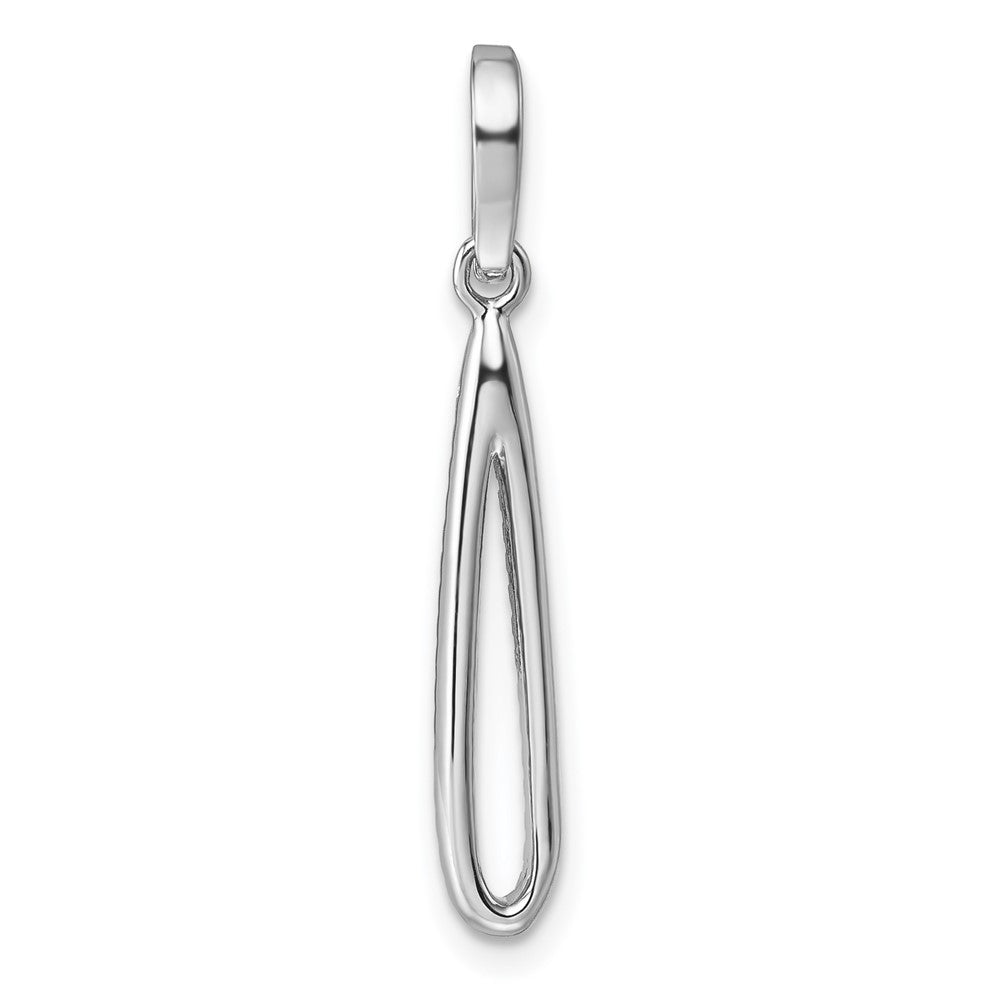 Sterling Silver Rhodium-plated CZ Dangle Pendant
