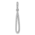 Sterling Silver Rhodium-plated CZ Dangle Pendant
