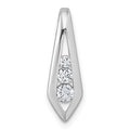 Sterling Silver Rhodium-plated Polished Fancy CZ Chain Slide Pendant