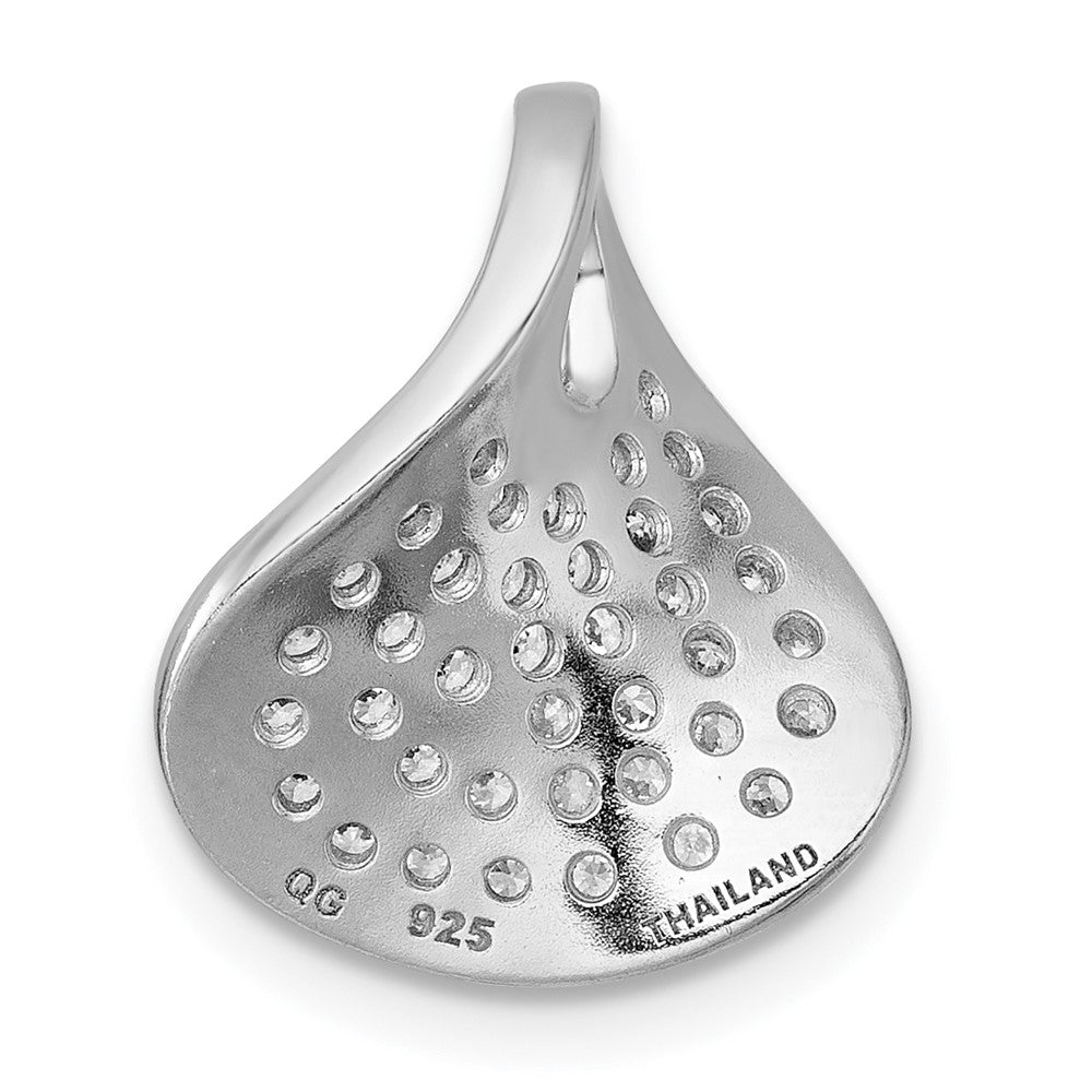 Sterling Silver Rhodium-plated Polished CZ Pendant