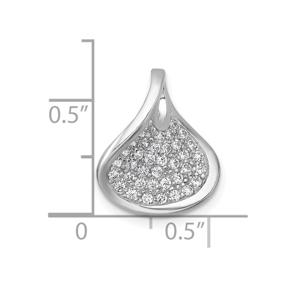 Sterling Silver Rhodium-plated Polished CZ Pendant