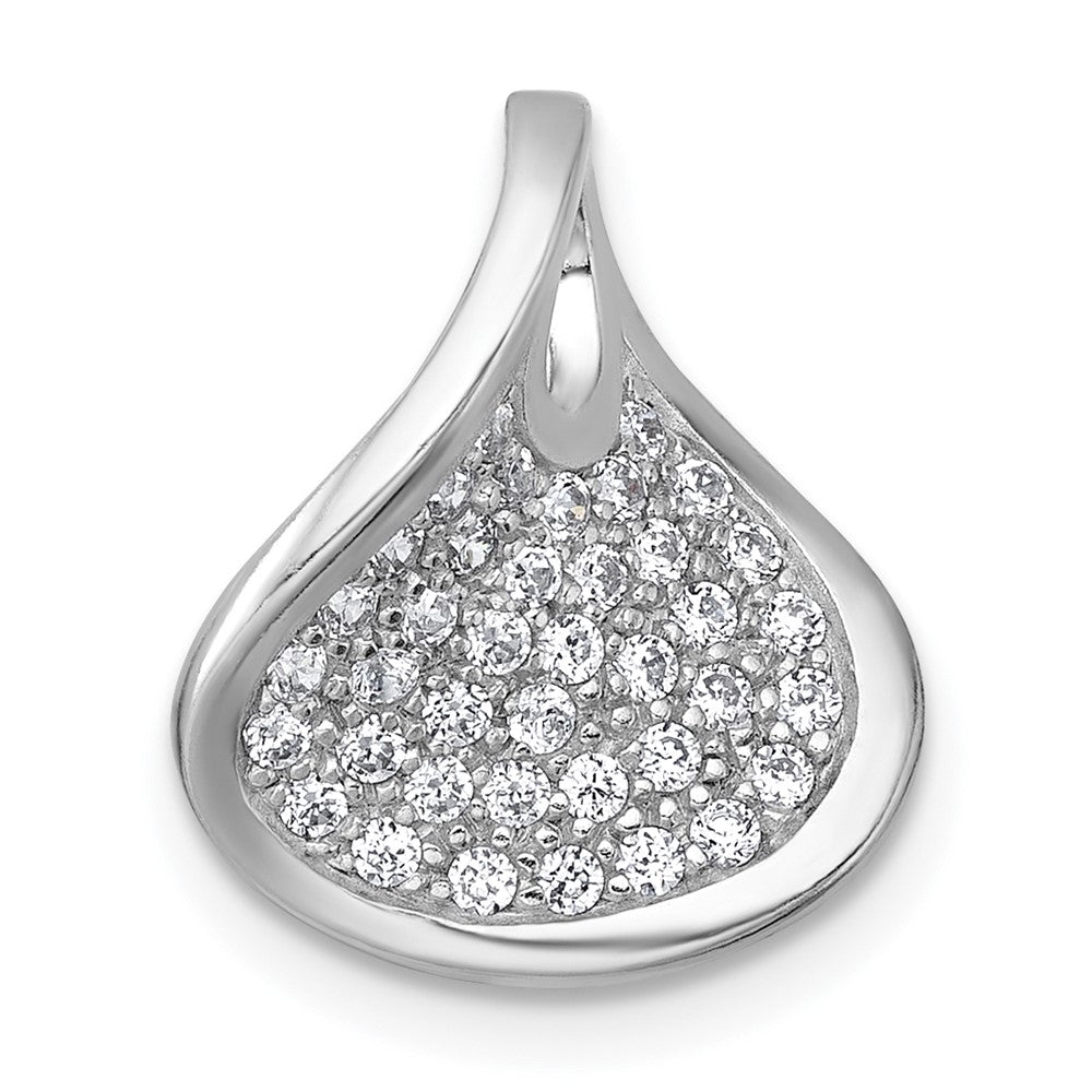 Sterling Silver Rhodium-plated Polished CZ Pendant