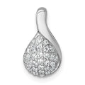 SS Rhodium-plated Polished Fancy CZ Chain Slide Pendant