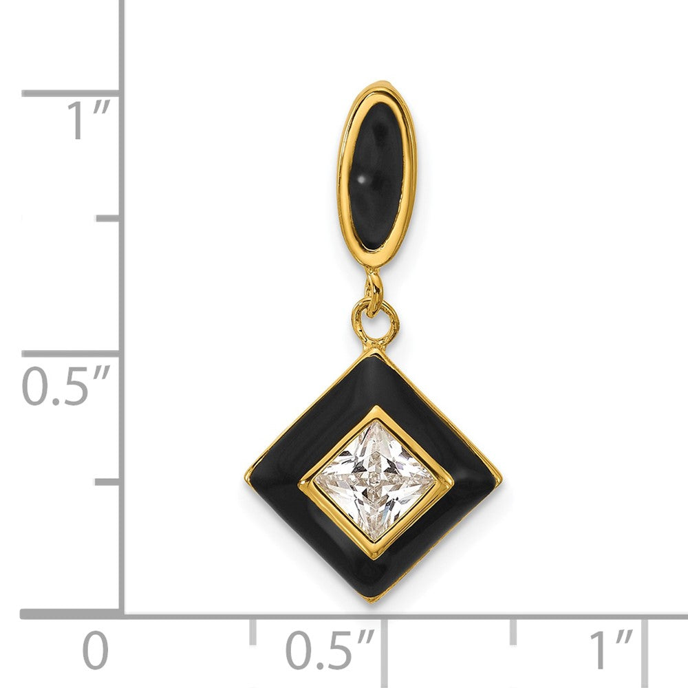 Sterling Silver Gold-plated CZ Enamel Pendant