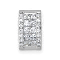 Sterling Silver Rhodium-plated CZ Rectangle Chain Slide Pendant