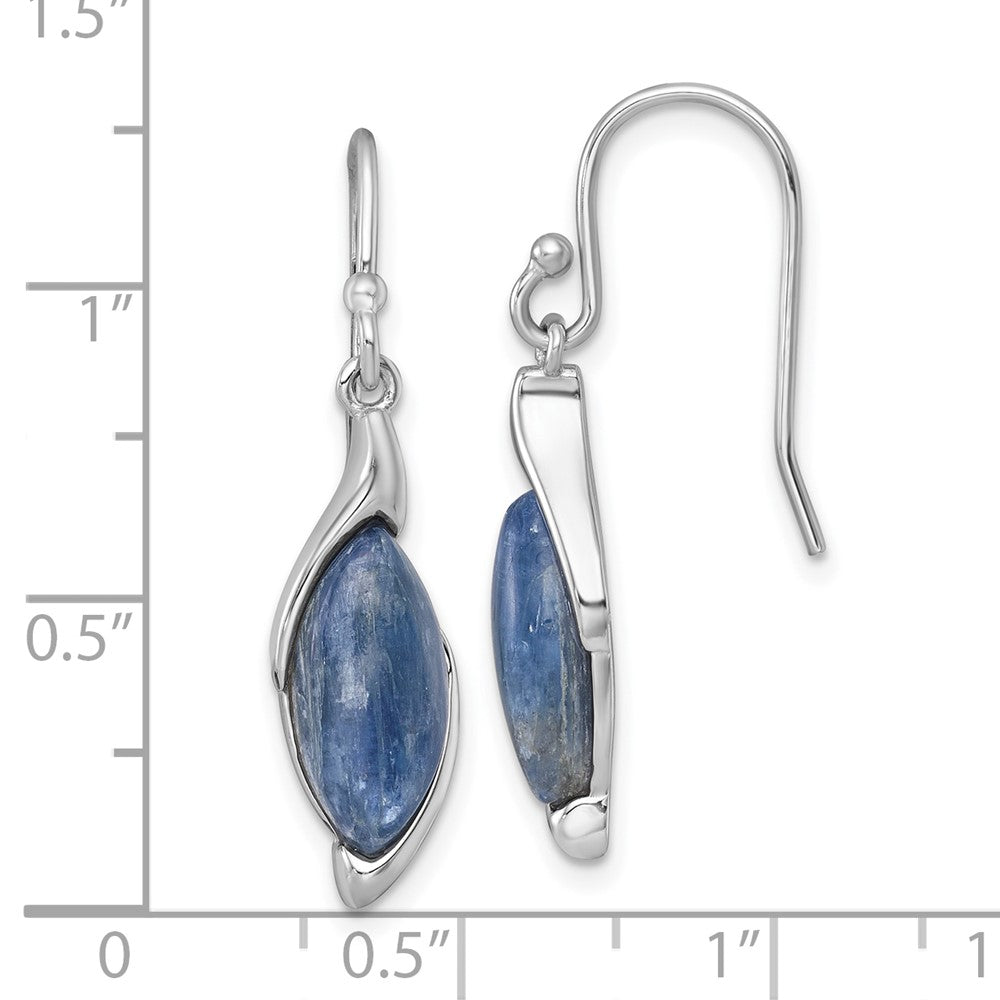 Sterling Silver RH-plated Polished Fancy Kyanite Dangle Earrings