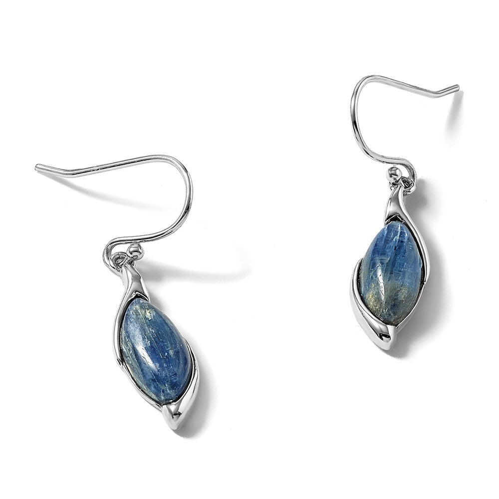 Sterling Silver RH-plated Polished Fancy Kyanite Dangle Earrings
