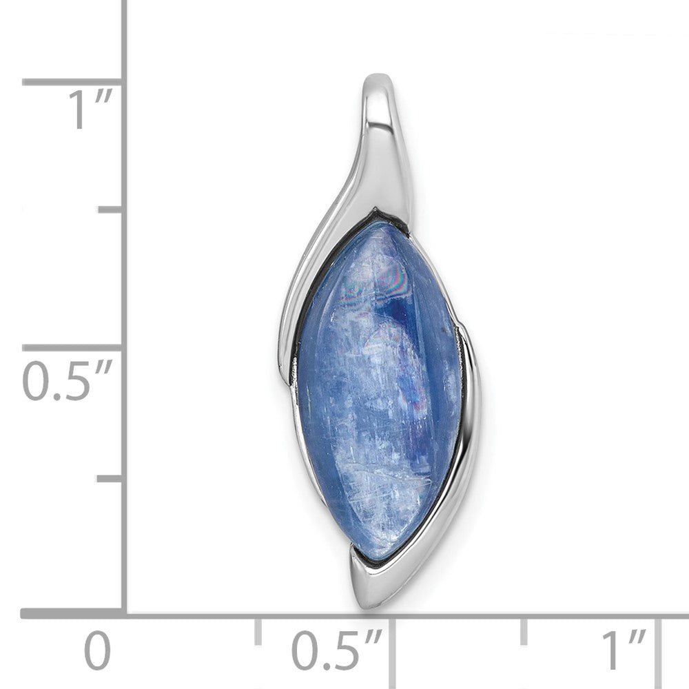 Sterling Silver RH-plated Polished Fancy Kyanite Chain Slide Pendant