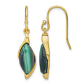 Sterling Silver Gold-Tone Polished Fancy Malachite Dangle Earrings