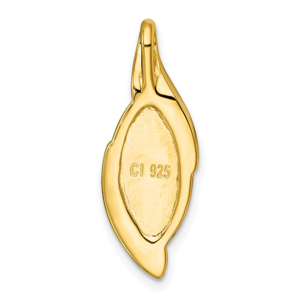 Sterling Silver Gold-Tone Polished Fancy Malachite Chain Slide Pendant