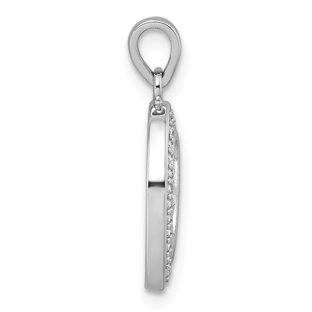 Sterling Silver Rhodium-plated Polished and Satin CZ Infinity Pendant