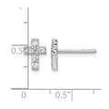 Sterling Silver Rhodium-plated Children's CZ Cross Earrings