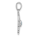 Sterling Silver Rhodium-plated Blue CZ Snowflake Pendant