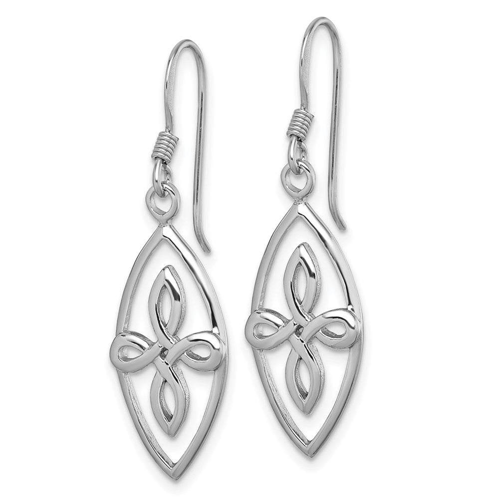 Sterling Silver Rhodium-plated Polished Fancy Dangle Earrings