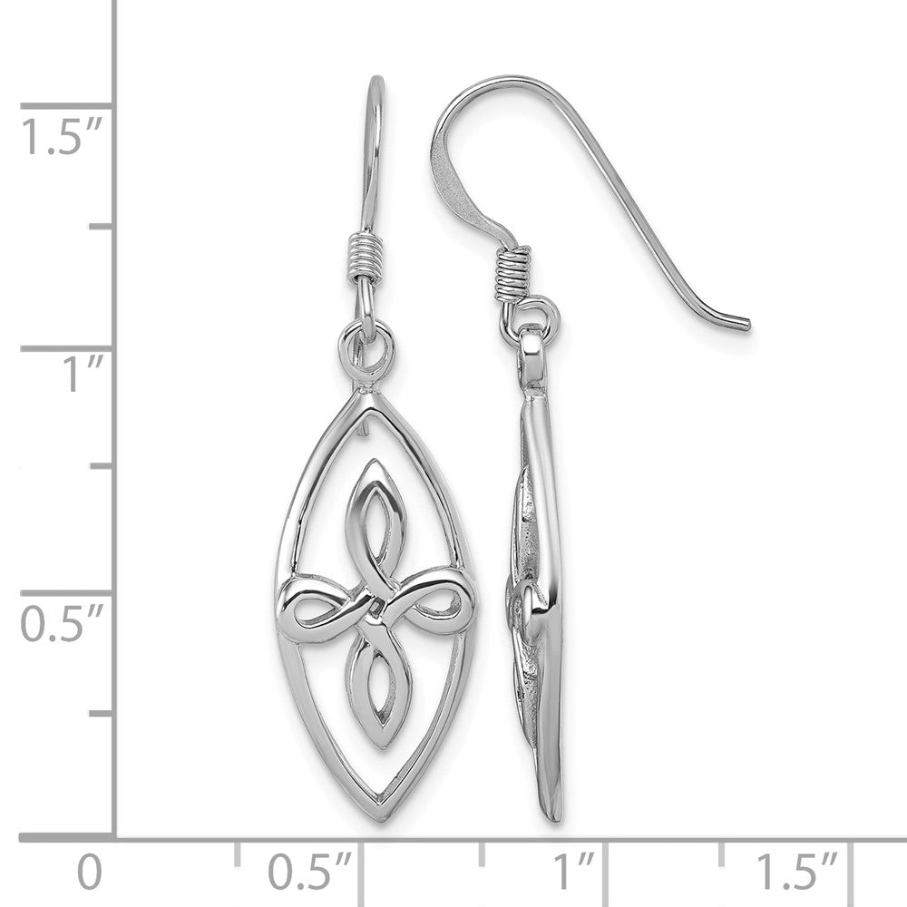 Sterling Silver Rhodium-plated Polished Fancy Dangle Earrings