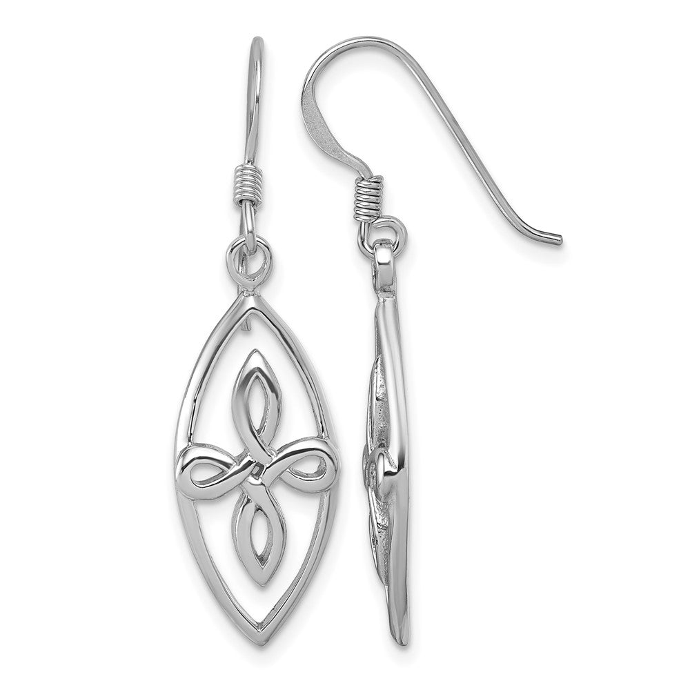Sterling Silver Rhodium-plated Polished Fancy Dangle Earrings