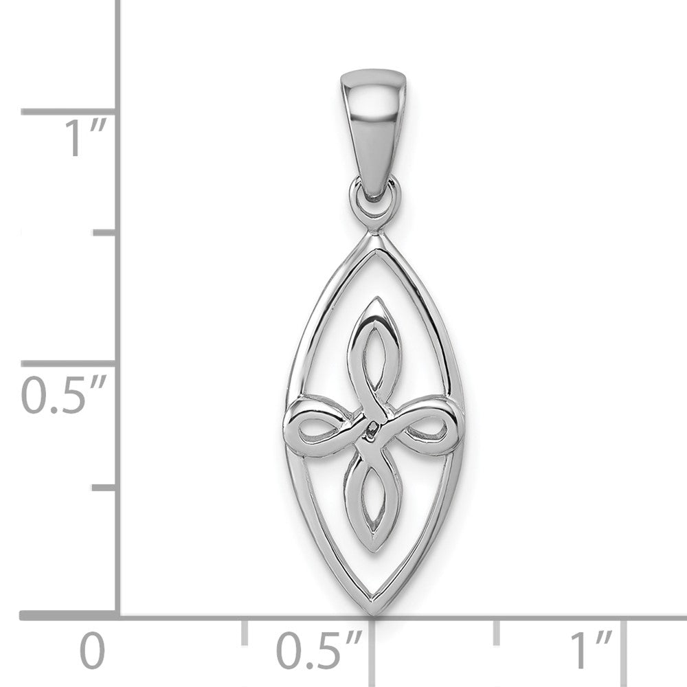 Sterling Silver Rhodium-plated Polished Fancy Pendant