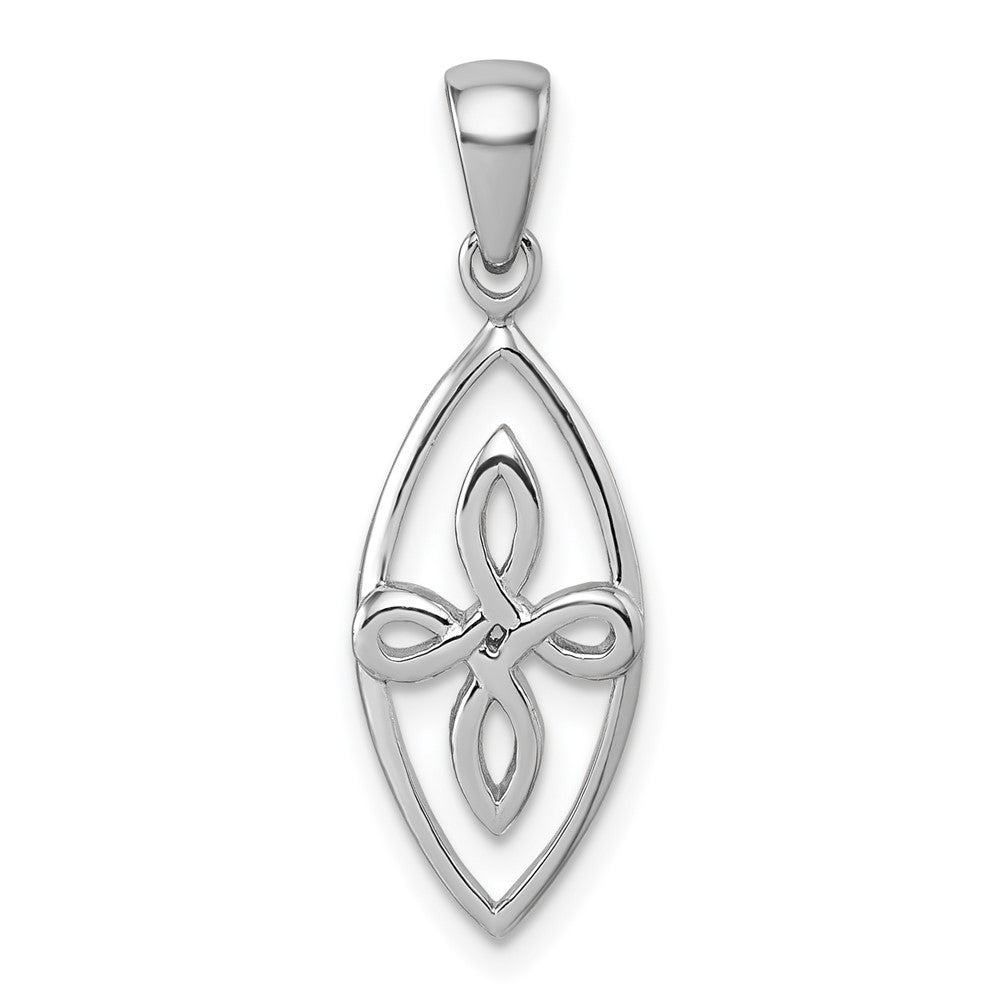 Sterling Silver Rhodium-plated Polished Fancy Pendant