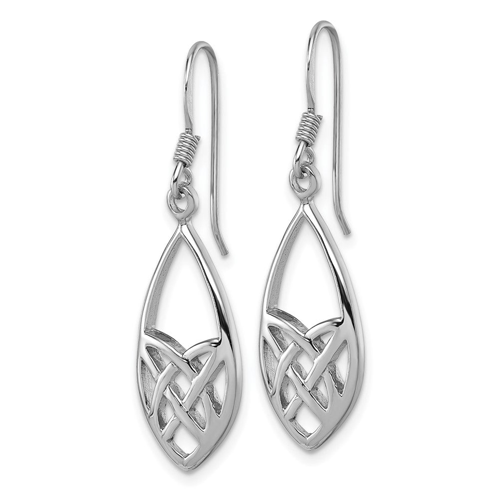 Sterling Silver Rhodium-plated Polished Fancy Dangle Earrings