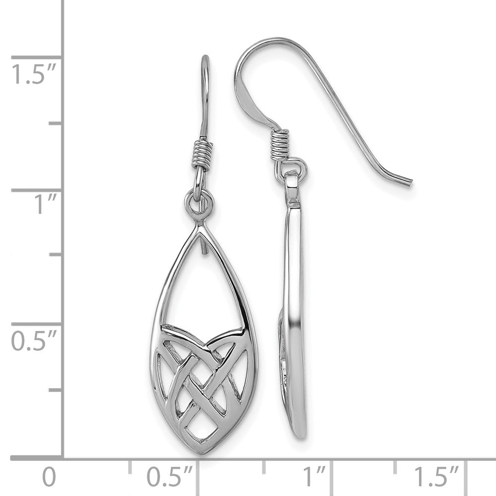 Sterling Silver Rhodium-plated Polished Fancy Dangle Earrings
