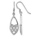 Sterling Silver Rhodium-plated Polished Fancy Dangle Earrings