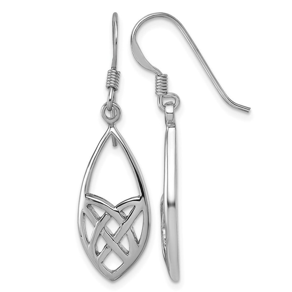 Sterling Silver Rhodium-plated Polished Fancy Dangle Earrings