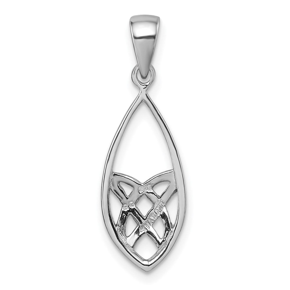 Sterling Silver Rhodium-plated Polished Fancy Pendant