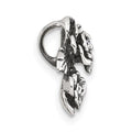 Sterling Silver Antiqued/Polished CZ Flower Chain Slide Pendant