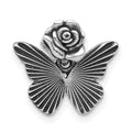 Sterling Silver Antiqued Butterfly With Flower Pendant