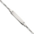Sterling Silver Polished Figaro Link w/ Ext Children's ID Bracelet