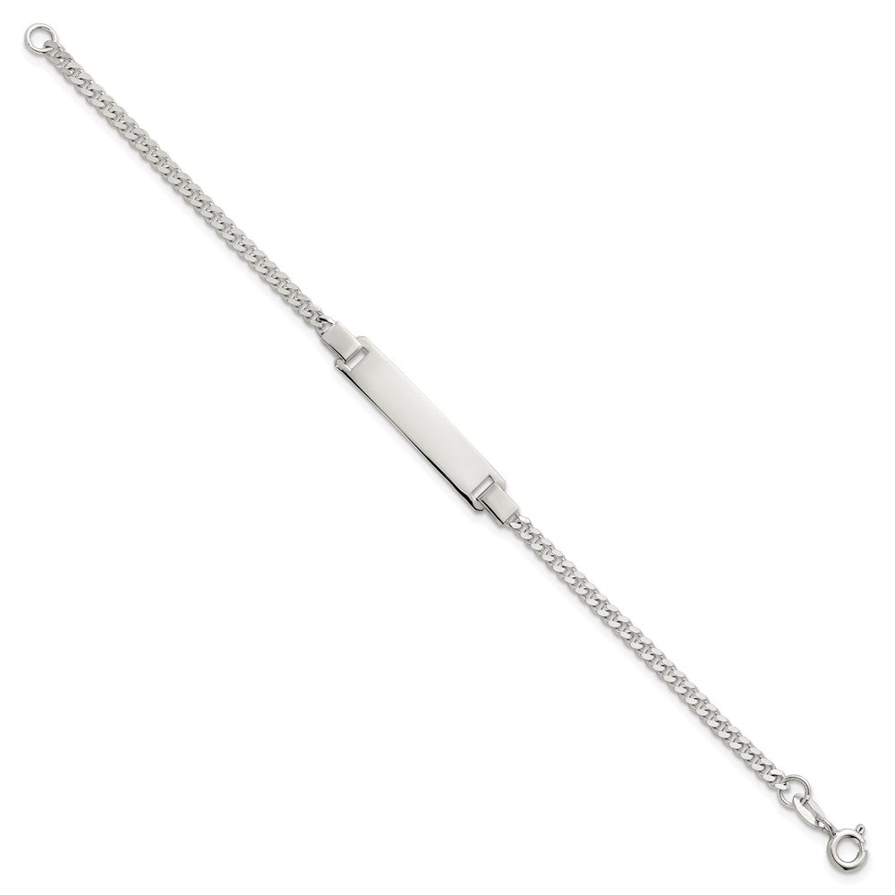 Sterling Silver Polished Curb Link Children's 6.25 Inch ID Bracelet