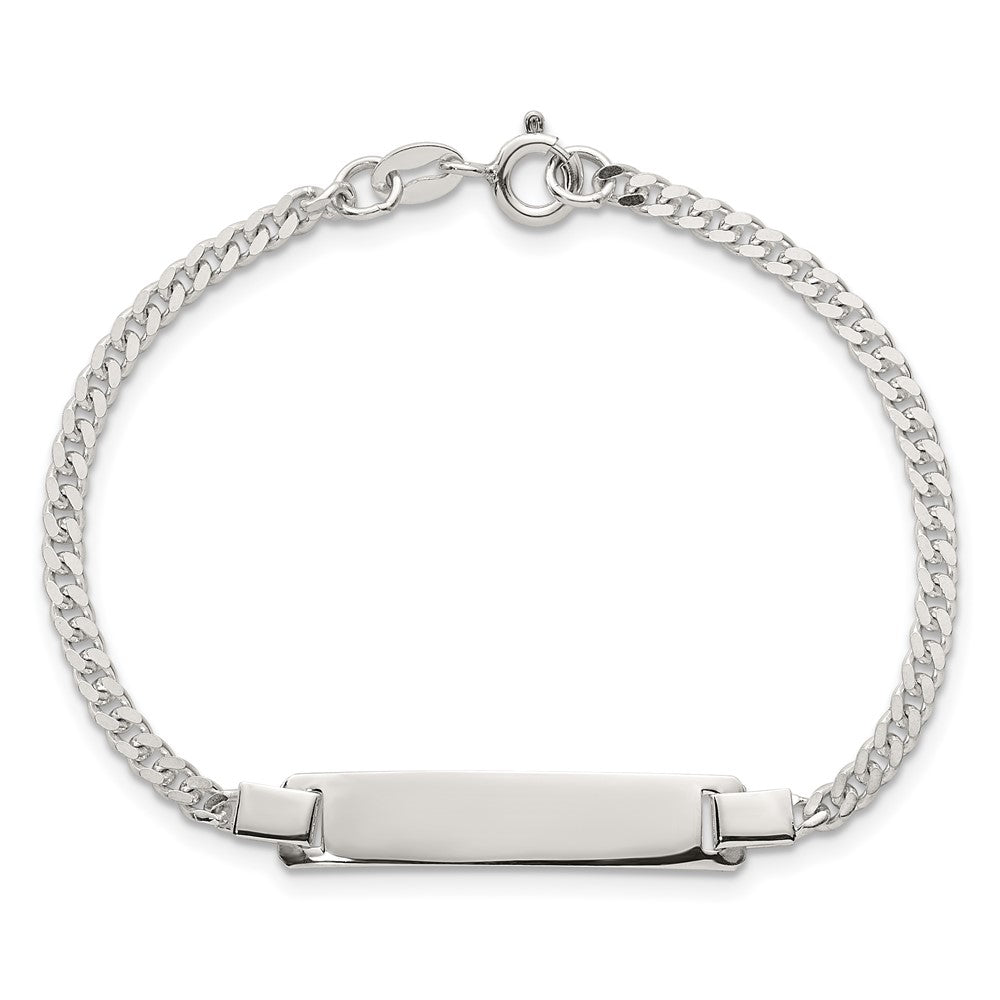 Sterling Silver Polished Curb Link Children's 6.25 Inch ID Bracelet