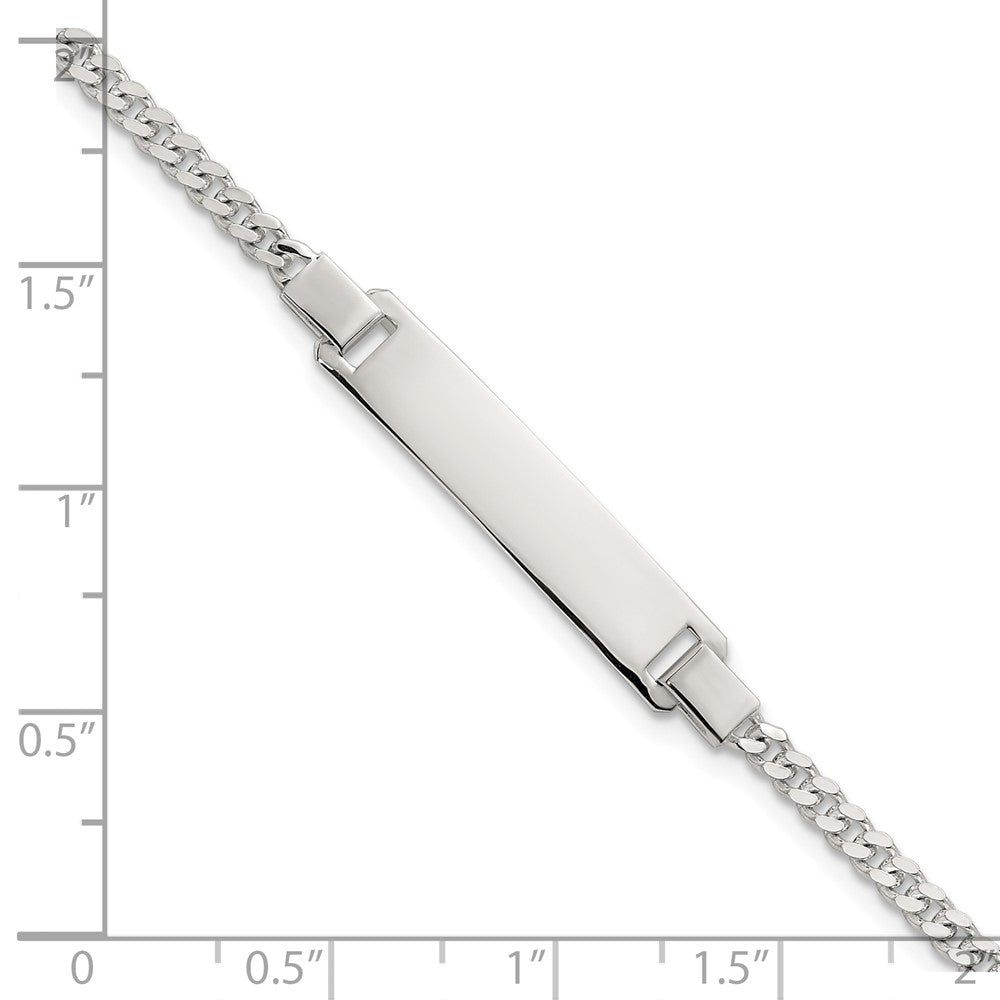 Sterling Silver Polished Curb Link Children's 6.25 Inch ID Bracelet