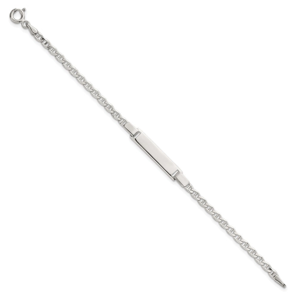 Sterling Silver Polished Anchor Link Children's 6 Inch ID Bracelet
