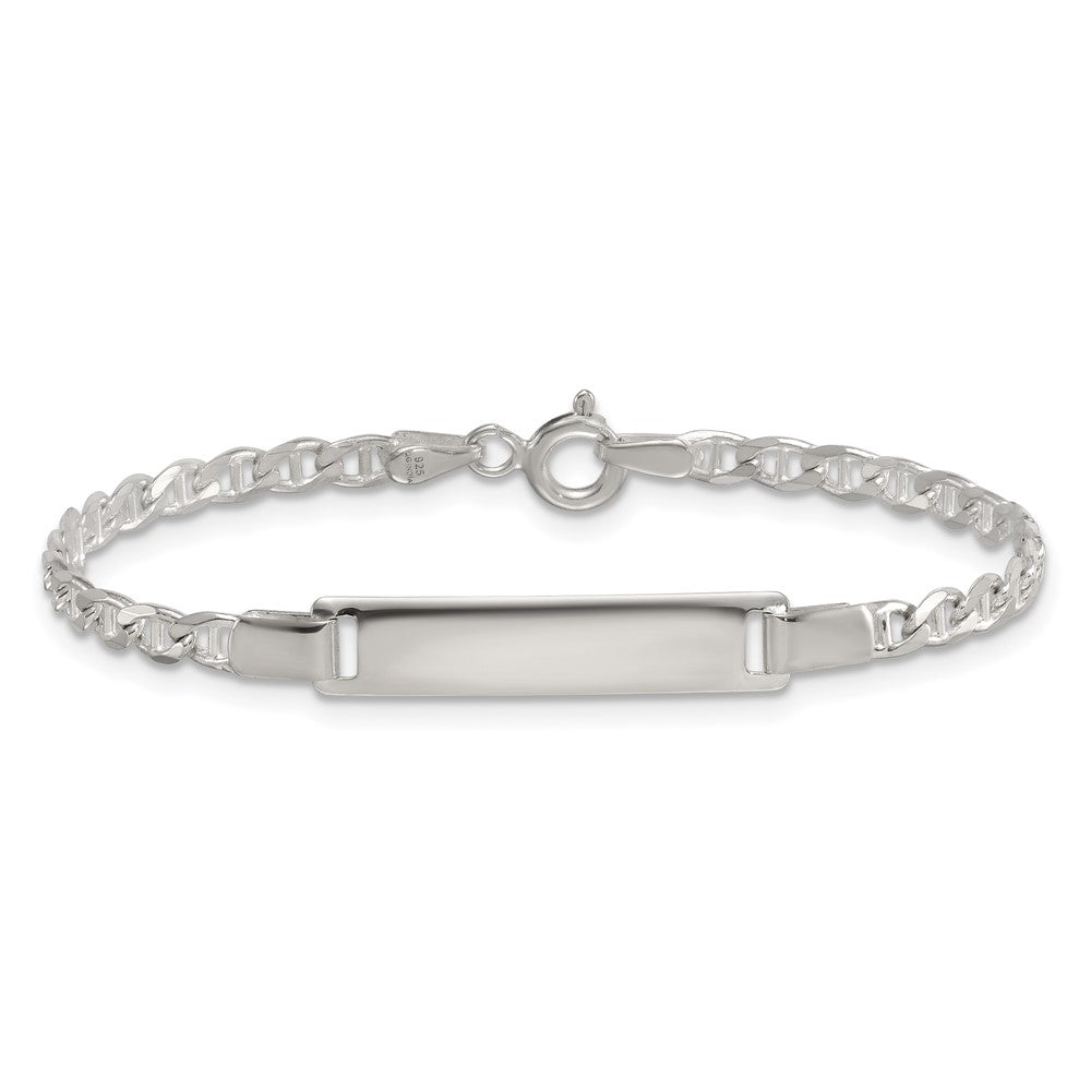 Sterling Silver Polished Anchor Link Children's 6 Inch ID Bracelet