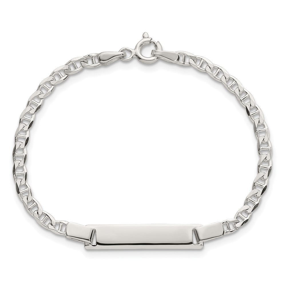 Sterling Silver Polished Anchor Link Children's 6 Inch ID Bracelet