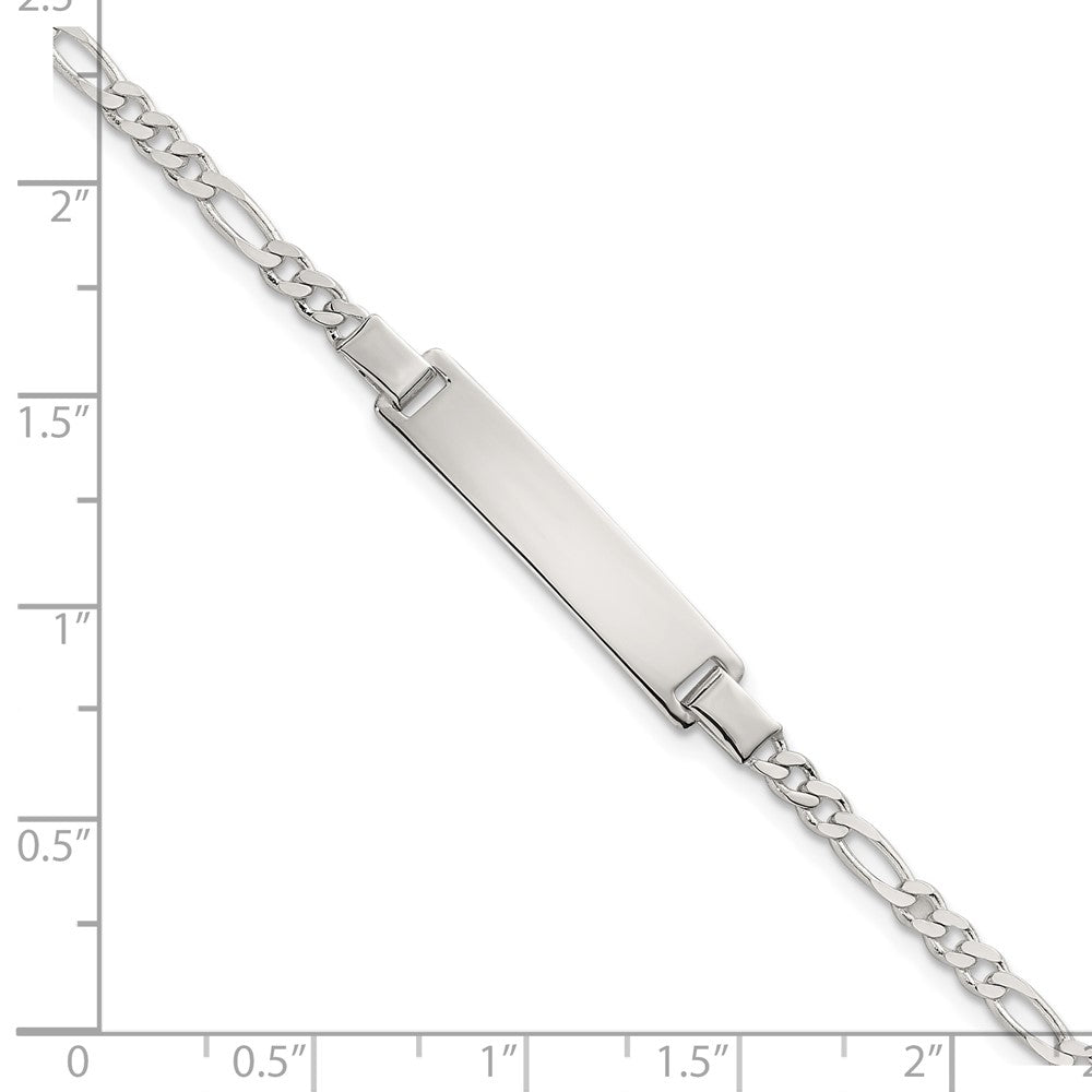 Sterling Silver Polished Figaro Link Children's ID Bracelet