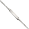 Sterling Silver Polished Figaro Link Children's ID Bracelet