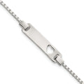 SS Polished Cut-out Heart Box Chain w/ .5in Ext Children's ID Bracelet