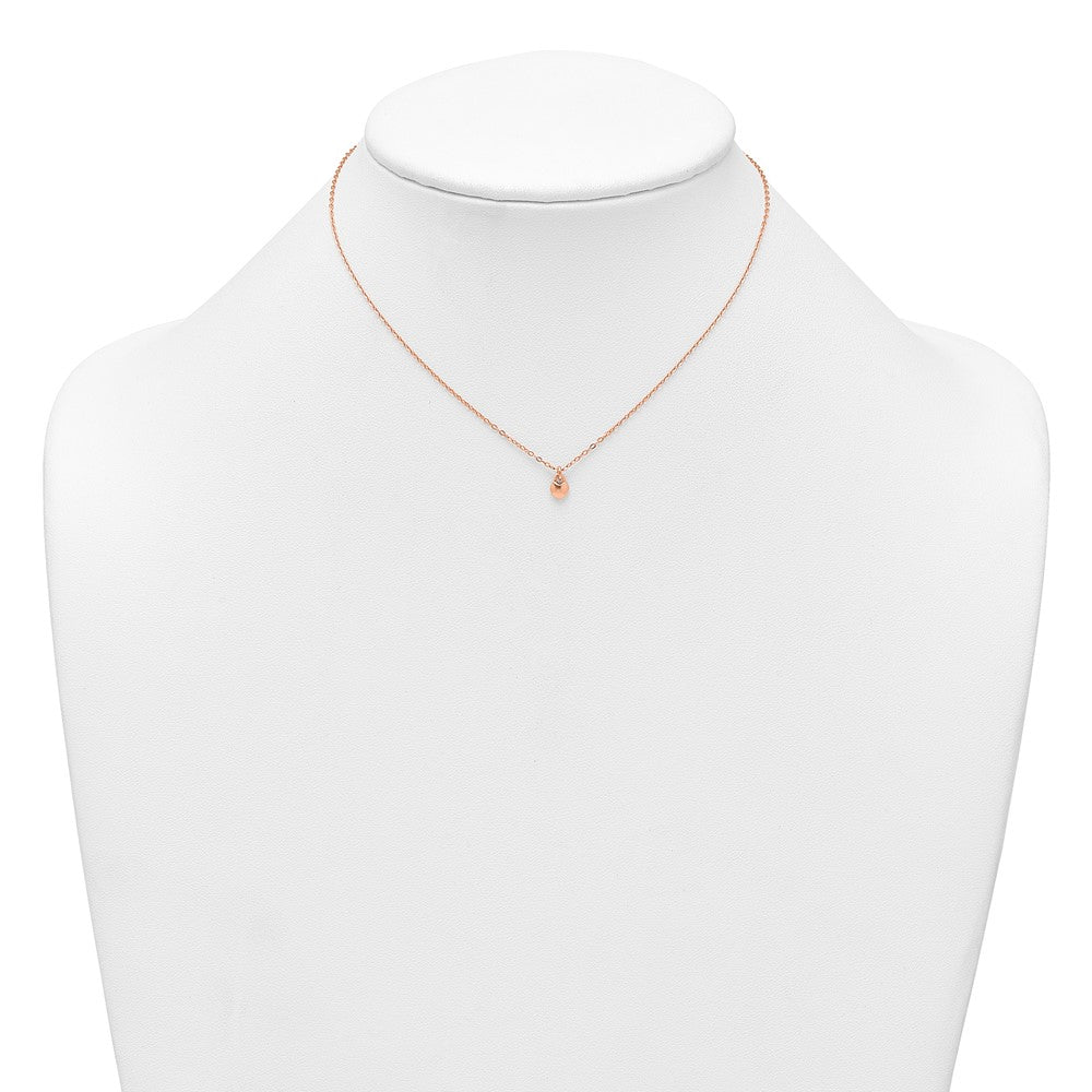 Sterling Silver Rose Gold-plated Polished Petite Heart 14 Inch Necklace