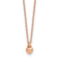 Sterling Silver Rose Gold-plated Polished Petite Heart 14 Inch Necklace