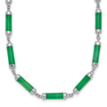 Sterling Silver Rhodium-plated Polished Jade Bars Bracelet