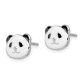 Sterling Silver Madi K Rhodium-plated Enamel Panda Post Earrings
