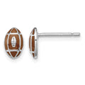 Sterling Silver Madi K RH-plated Enamel Football Post Earrings