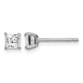 Sterling Silver Rhodium-plated Madi K 4mm Square CZ Stud Earrings